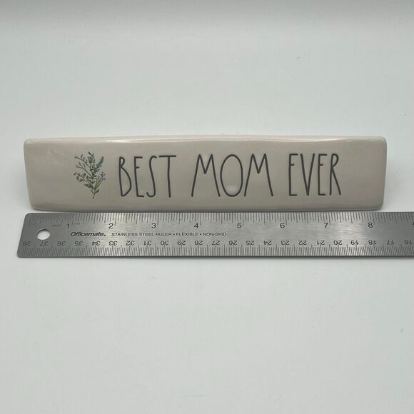 NWOT Rae Dunn BEST MOM EVER Triangle Desk Block Sign - Picture 5 of 6